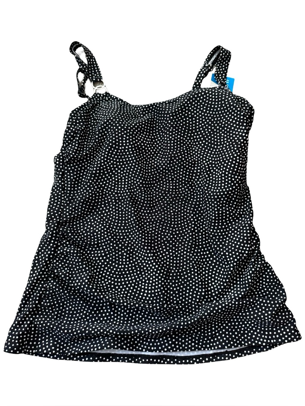 Krista Shape Solution Tankini Top Black Polka Dot Waist Minimizer Size L